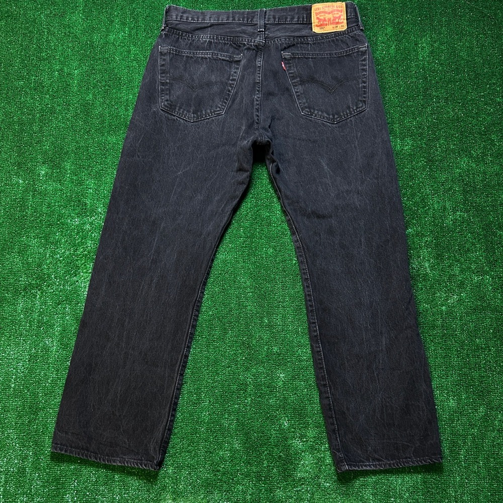 Levi 501 Original Fit Button Fly Jeans Faded Black 36x30 - Picture 2 of 13